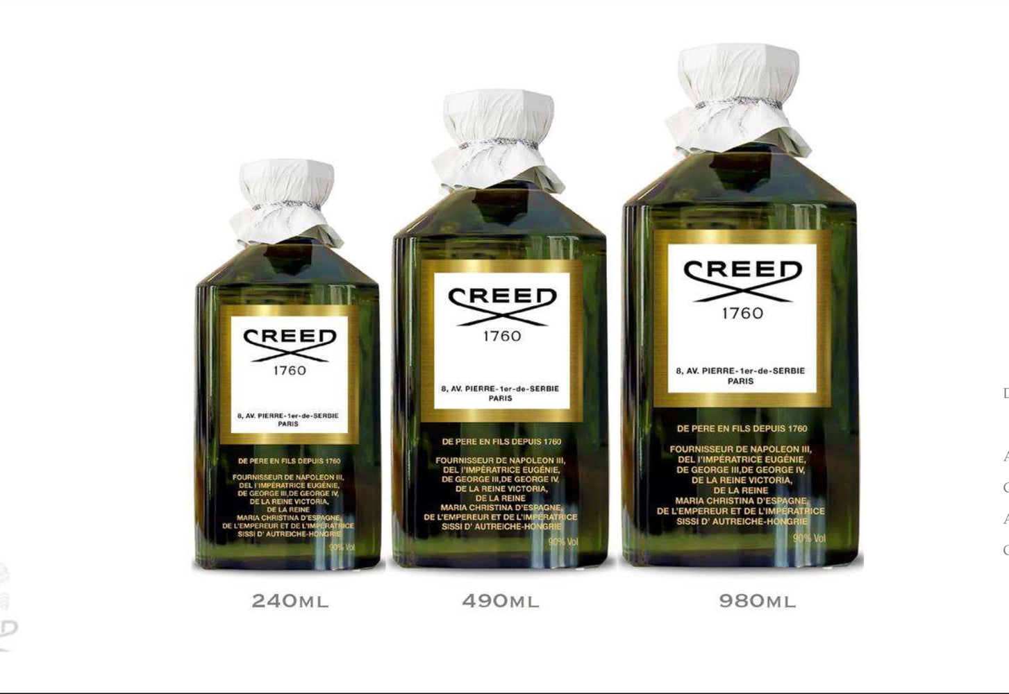 Creed - Factice - Green Heritage Flacon Factice Set